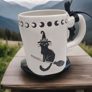 NEW 2025 Rae Dunn "Hocus Purr Cus" Black Cat Binx‎ Hocus Pocus Halloween Mug